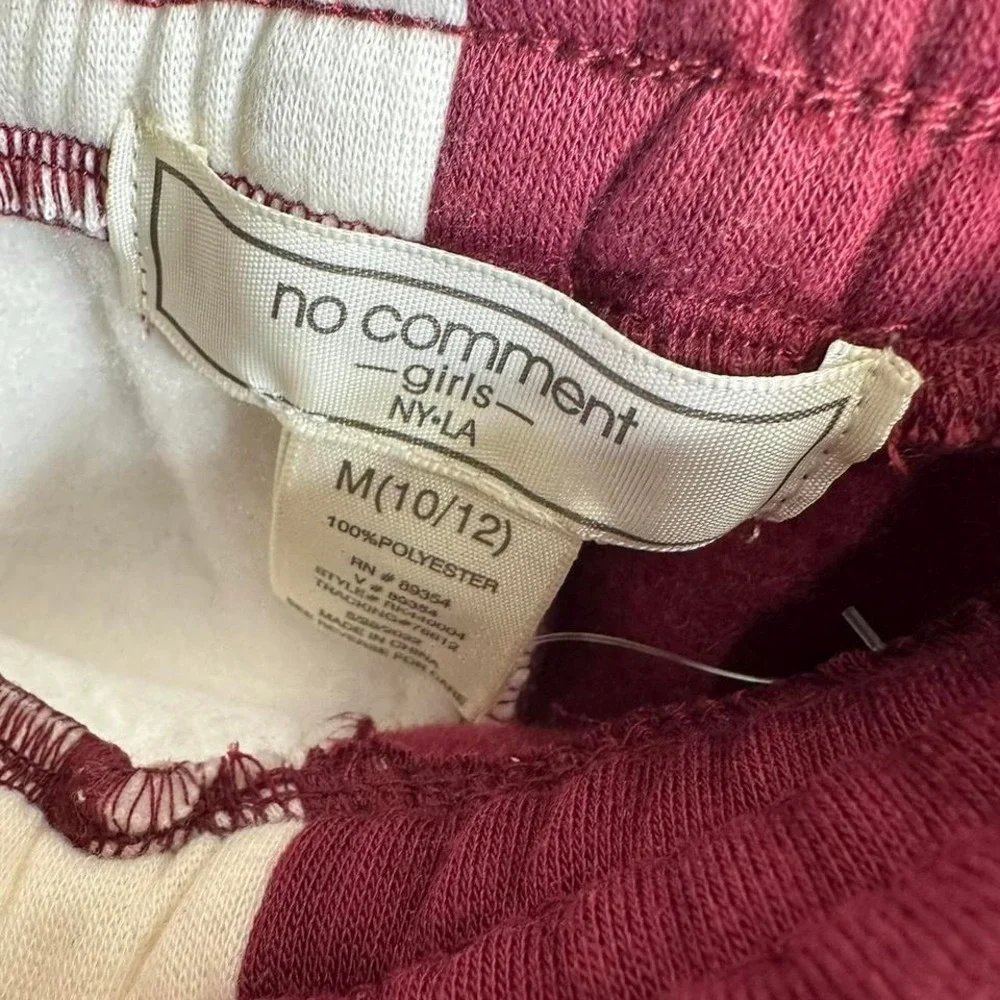 Burgundy and tan New York sweatpants Joggers Kids Medium 10-12